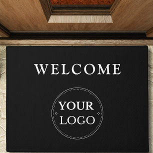 Business Logo Modern Black Promotional Doormat