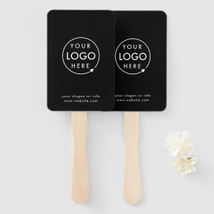 Business Logo   Modern Black Promotional Hand Fan