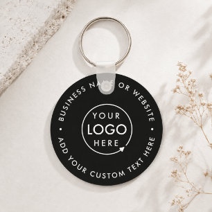 Business Logo   Modern Black Stylish Professional Key Ring