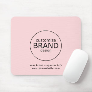 Business Logo Modern Blush Pink Minimalist Mouse Mat
