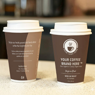 Business Logo Modern Branded Coffee Professional Paper Cups
