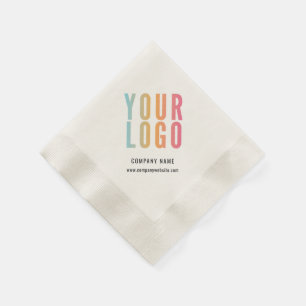 Business Logo Modern Company Ecru Napkin