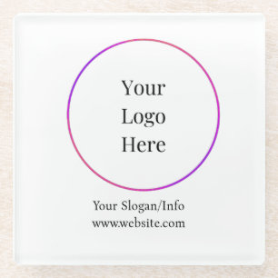 Business Logo Modern Customisable Templates Glass Coaster