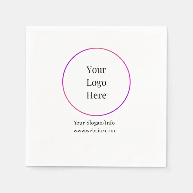 Business Logo Modern Customisable Templates Napkin (Front)