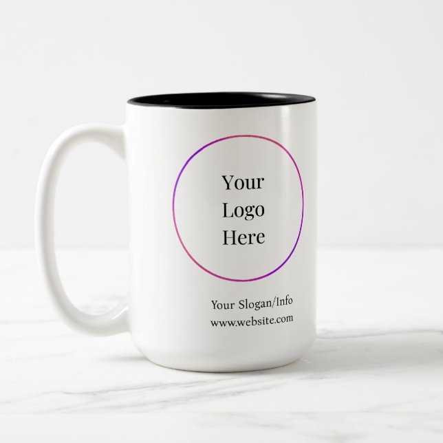 Business Logo Modern Customisable Templates Two-Tone Coffee Mug (Left)