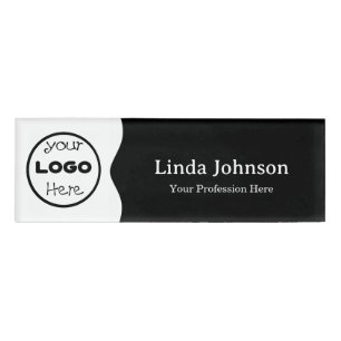 Business Logo Modern Elegance Employee Name Tag