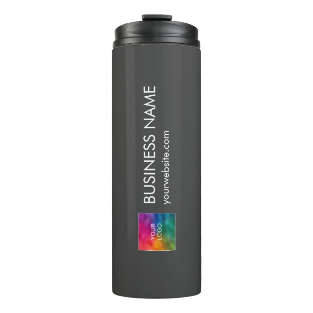 Business Logo Modern Elegant Simple Template Top Thermal Tumbler (Front)