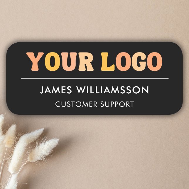 Business Logo Modern Employee Staff Magnetic Name Tag (Business Logo Modern Employee Staff Magnetic Name Tag)