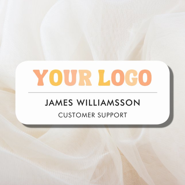 Business Logo Modern Employee Staff Magnetic Name Tag (Creator Uploaded)