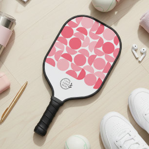 Business Logo Modern Geometric Pink Corporate Pick Pickleball Paddle