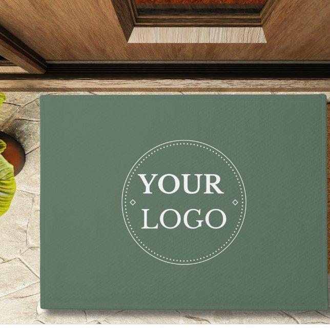 Business Logo Modern Green Promotional  Doormat (Creator Uploaded)