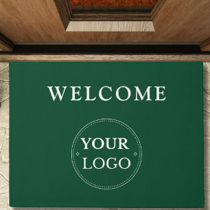 Business Logo Modern Green Promotional  Doormat