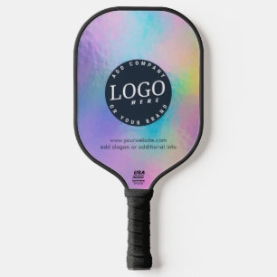 Business Logo Modern Iridescent Custom Pickleball Paddle