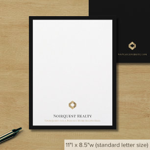 Business Logo Modern Luxury Black Border Custom Letterhead