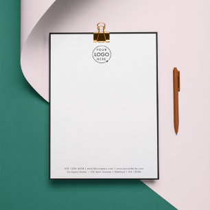 Business Logo Modern Minimalist Black Border Custom Letterhead