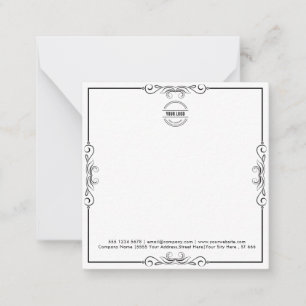 Business Logo   Modern Minimalist Black Border Let Card