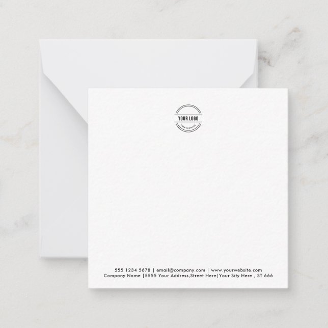 Business Logo | Modern Minimalist Black Border Let Card (Front)