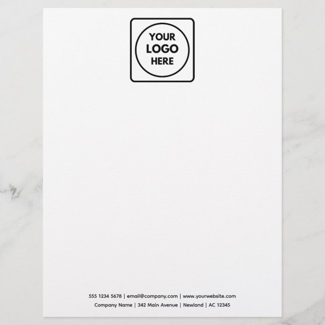 Business Logo | Modern Minimalist Black Design Custom Letterhead (Front)