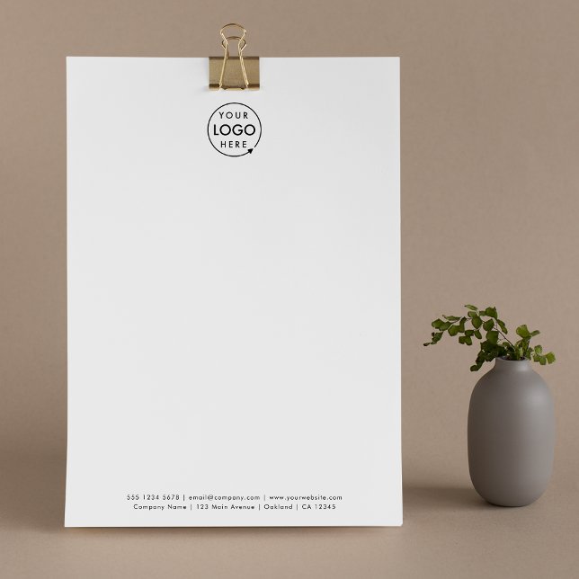 Business Logo | Modern Minimalist Clean Simple Custom Letterhead (Modern minimalist white business letterhead by Guava - clean, sleek, and professional)