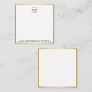 Business Logo   Modern Minimalist Gold Border Let Card