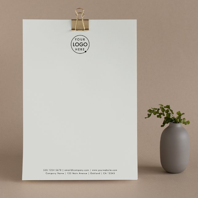 Business Logo | Modern Minimalist Simple Grey Custom Letterhead (Modern minimalist soft gray business letterhead by Guava - clean, sleek, and professional)