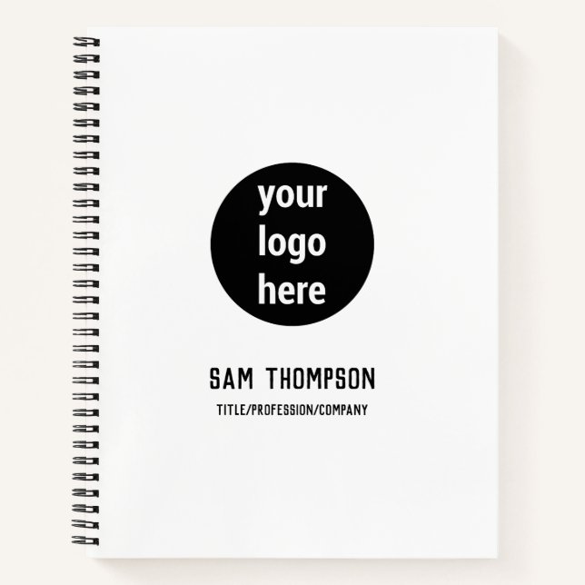 Business Logo Modern Minimalist Social Media Icons Notebook (Front)