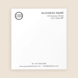 Business Logo Modern Minimalist White Notepad