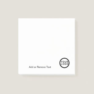 Business Logo Modern Minimalist White Square Post-it Notes