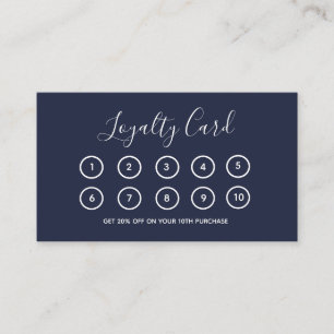 Business Logo Modern Navy Professional Company Loyalty Card
