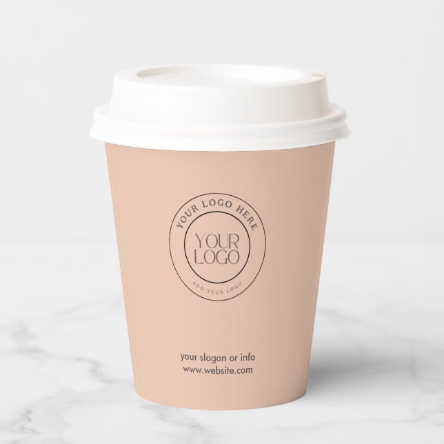 Business Logo Modern Professional Barista Paper Cups (Front)