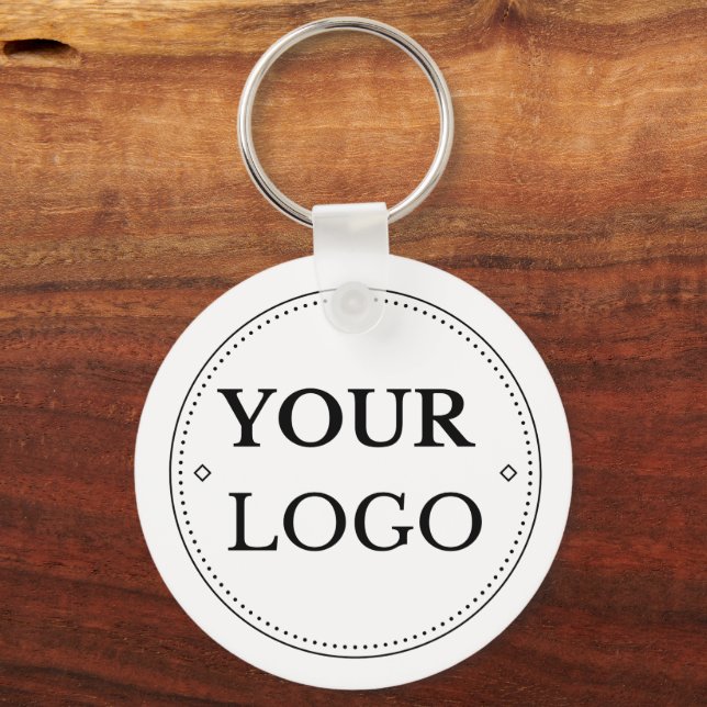 Business Logo Modern Professional Branded Key Ring (Front)