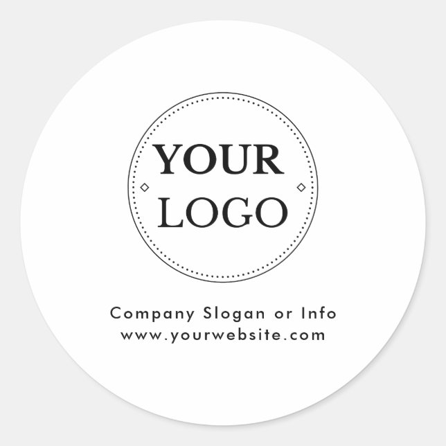 Business Logo Modern Professional  Classic Round Sticker (Front)