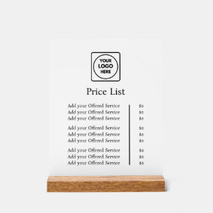 Business Logo   Modern Professional Custom Price  Acrylic Sign