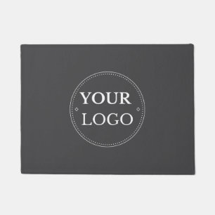 Business Logo Modern Promotional Gray Doormat