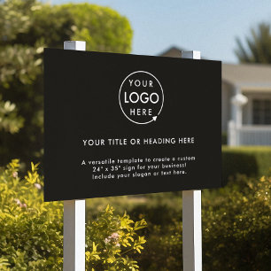 Business Logo Modern Promotional Marketing Black Garden Sign