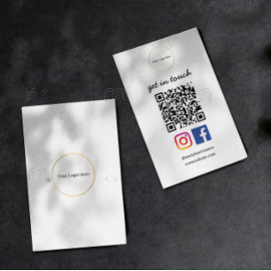 Business Logo   Modern QR Code Social Template Card