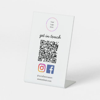 Business Logo | Modern QR Code Template Pedestal Sign