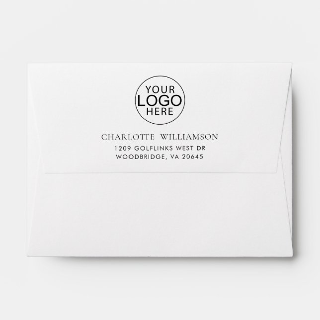 Business Logo Modern Return Address Envelope (Back (Top Flap))