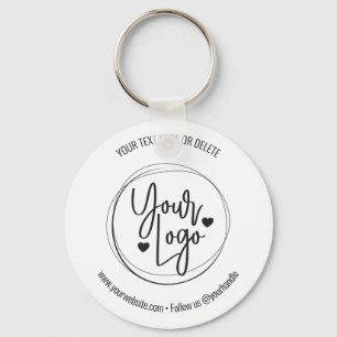 Business Logo Modern Simple Personalised Key Ring