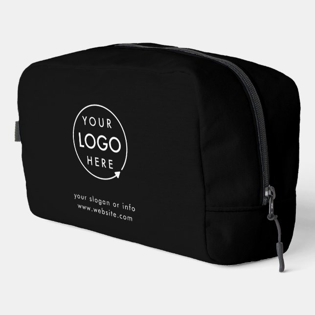 Business Logo Modern Stylish Trendy Black Dopp Kit (Right Corner)