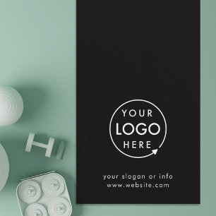 Business Logo Modern Stylish Trendy Black Yoga Mat
