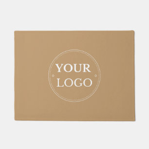Business Logo Modern Tan Promotional Doormat