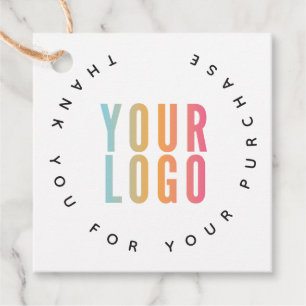 Business Logo Modern White Thank You Hang Tags