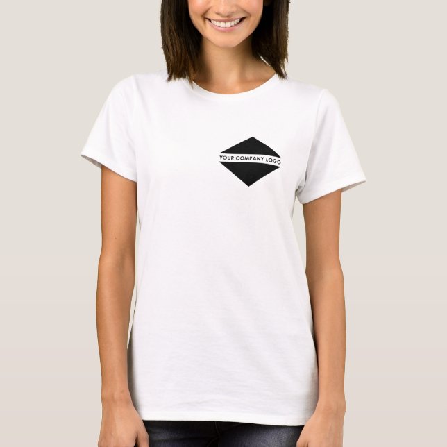 Business Logo Modern Womens White  T-Shirt (Front)