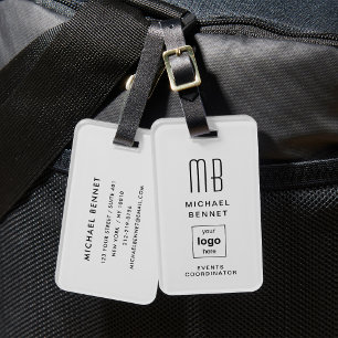 Business Logo Monogram Modern Professional Luggage Tag