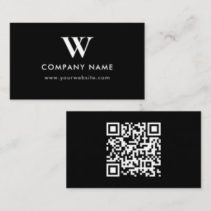 Business Logo Monogram Scannable Website Business Card