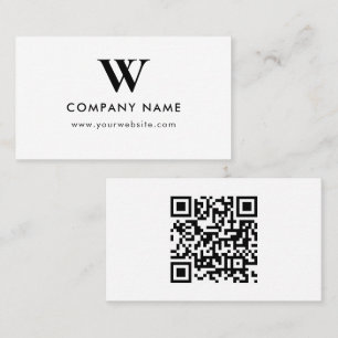 Business Logo Monogram Scannable Website Card