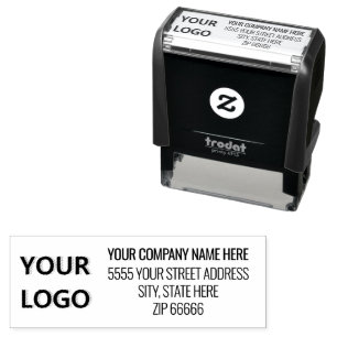 Business Logo Name Address Self-inking Stamp