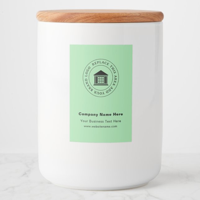 Business Logo | Name | Custom Food Container Label (Front)