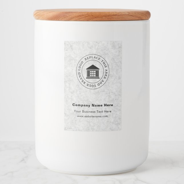 Business Logo | Name | Custom Food Container Label (Front)